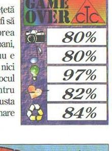 GAME OVER — grafică 80%, sunet 80%, idee 97%, feeling 82%, TOTAL 84%