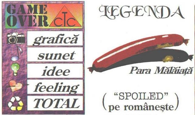 LEGENDA — grafică, sunet, idee, feeling, TOTAL; Para Mălăiață = "SPOILED" pe românește
