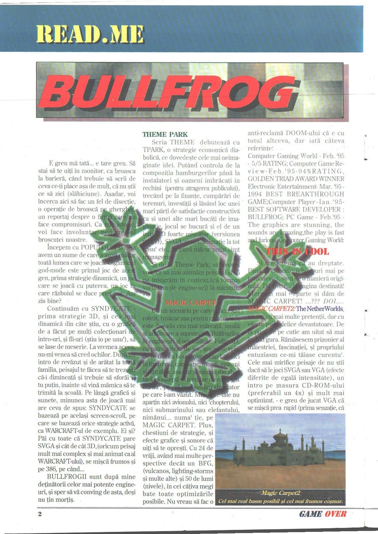 Numărul 1, pagina 4 — READ.ME: Bullfrog