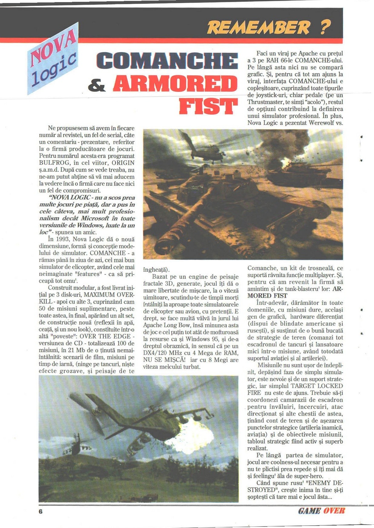 Numărul 1, pagina 8 — Nova Logic: Comanche & Armored Fist