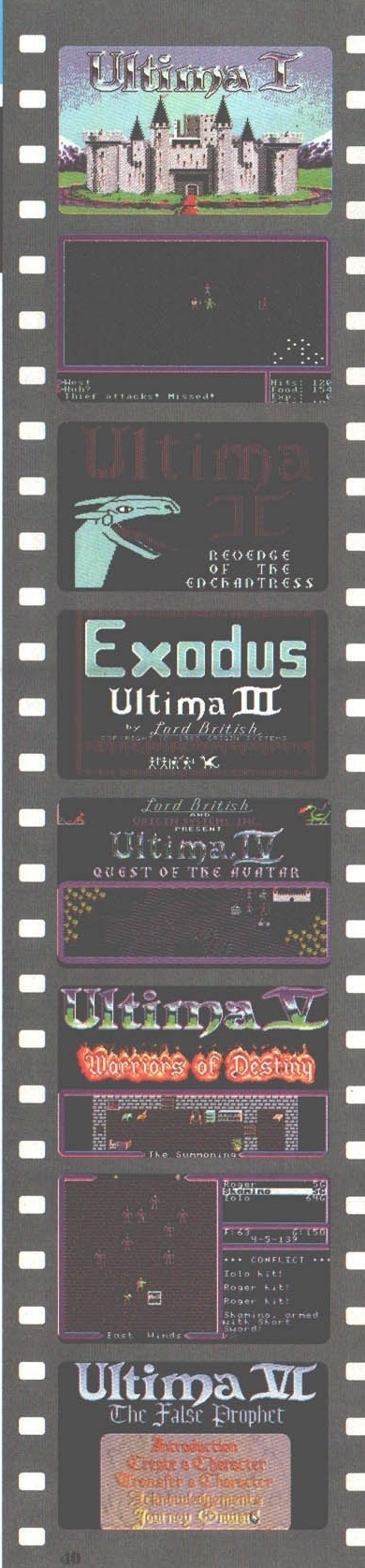 Bandă de film cu seria Ultima I–VI