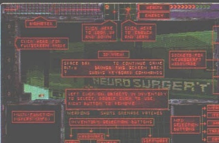 System Shock — interfața „NEUROSURGER'T”