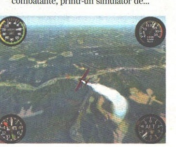 Cabina, cu avionul deasupra peisajului