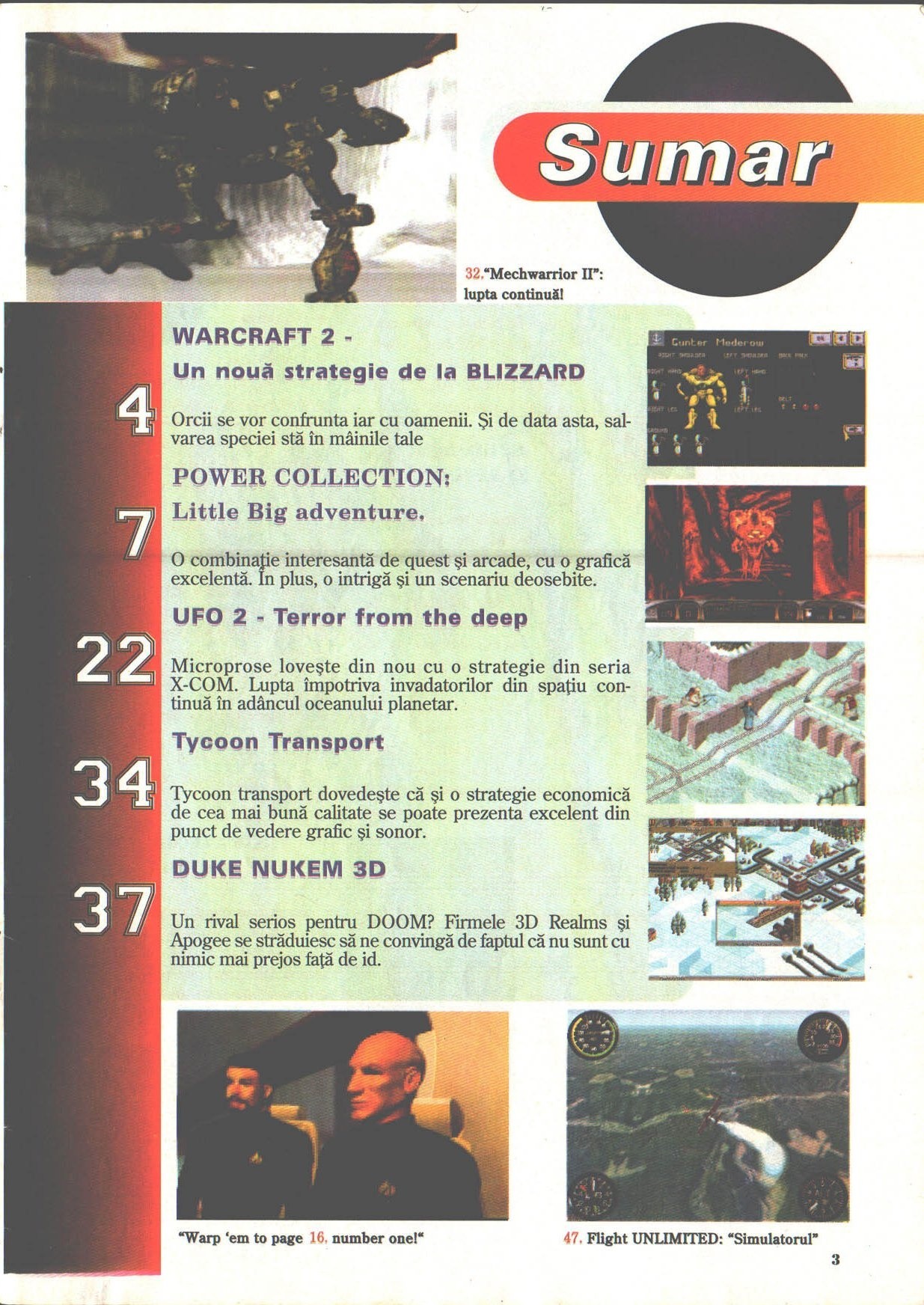Numărul 2, pagina 5 — Sumar (cuprins)