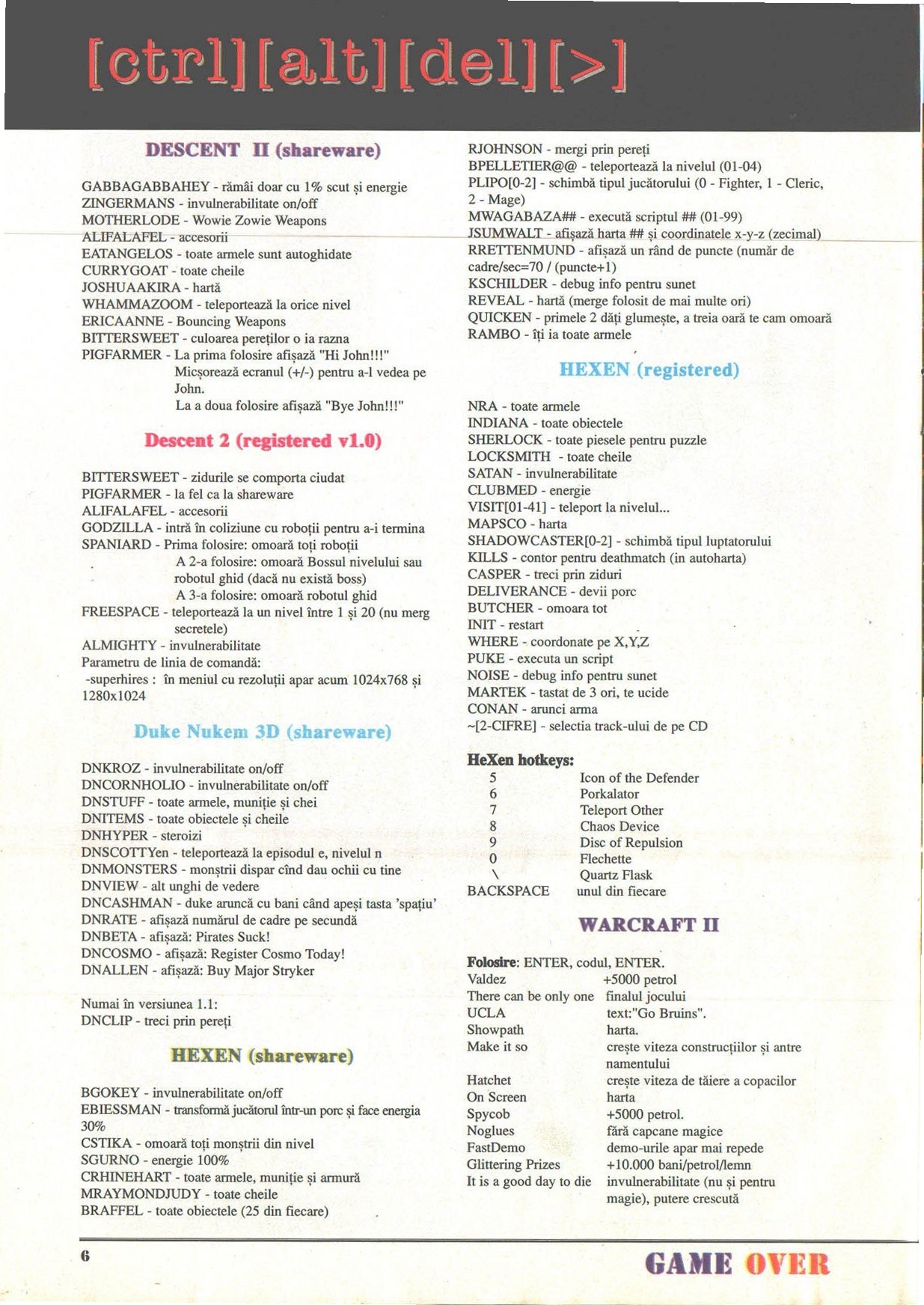 Numărul 2, pagina 8 — [ctrl][alt][del][>] (cheat codes)