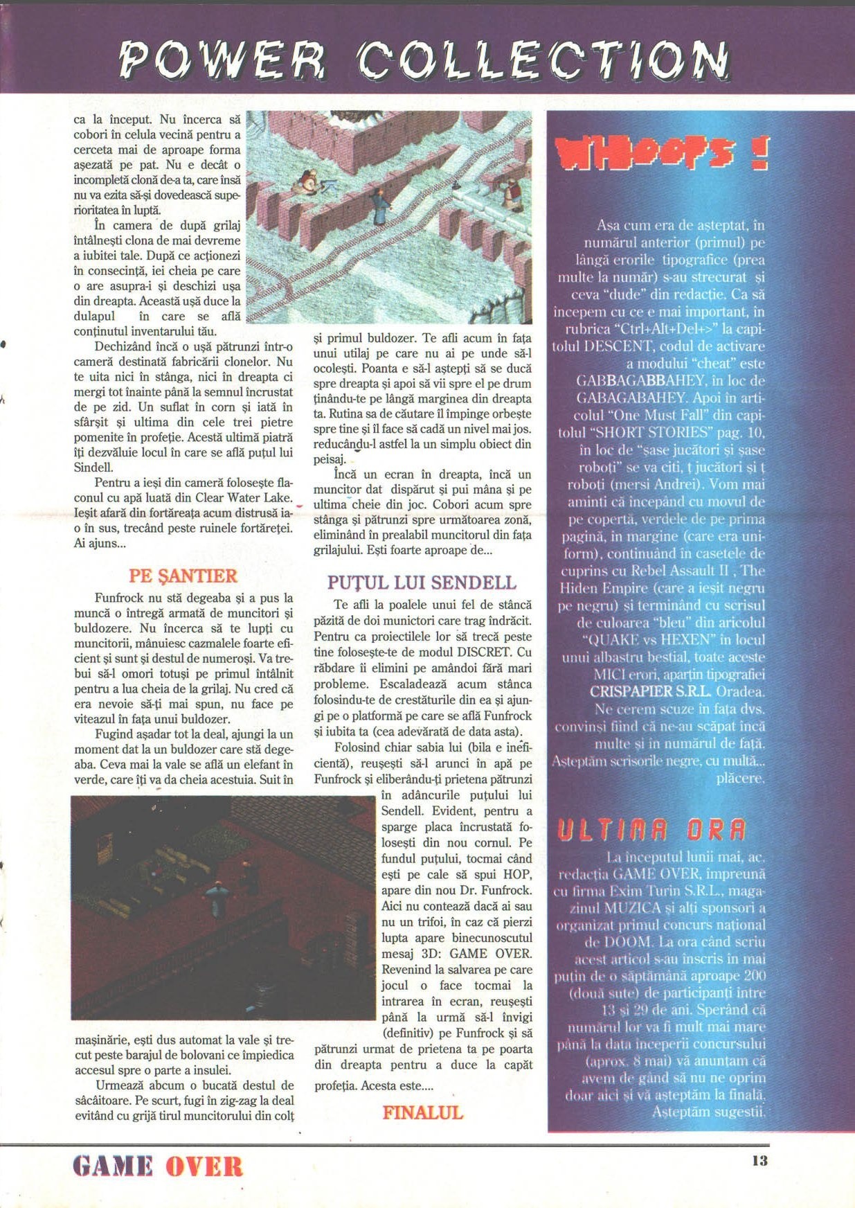 Numărul 2, pagina 15 — Whoops! + Ultima ora