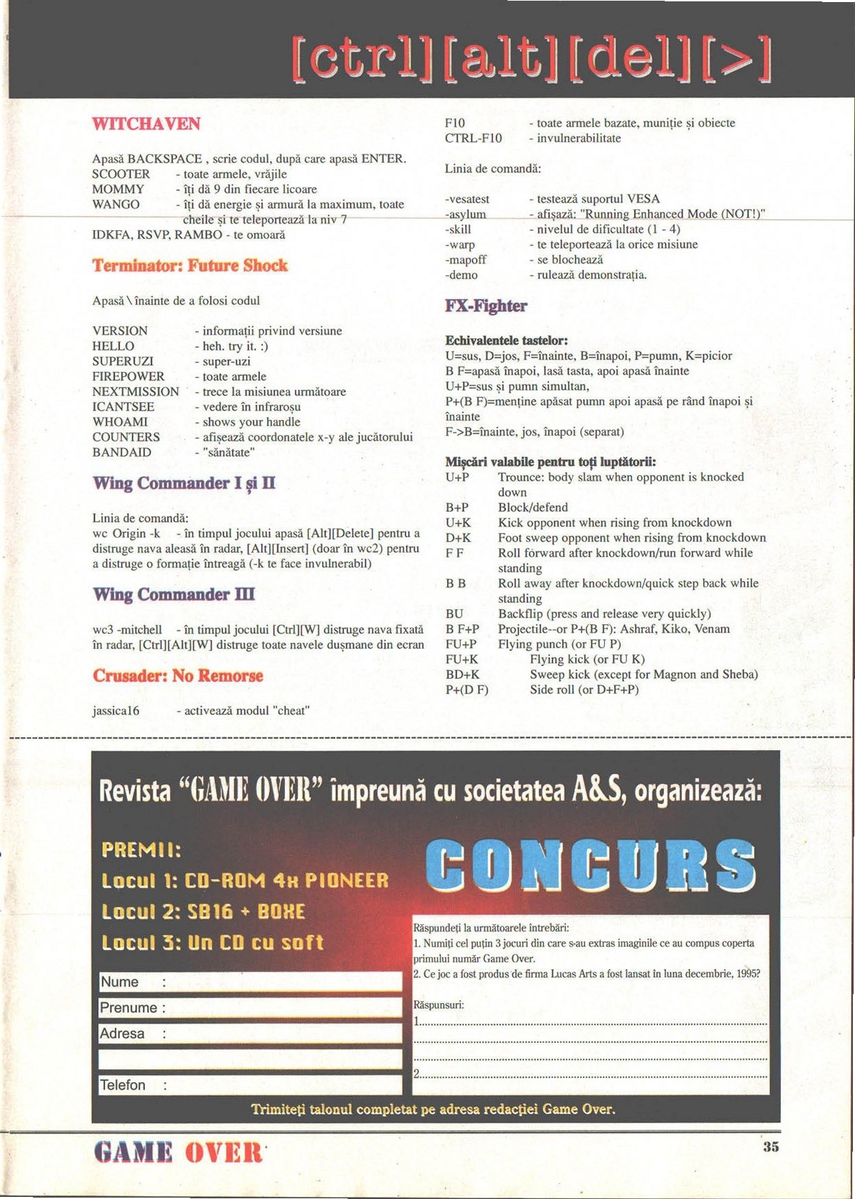Numărul 2, pagina 37 — Concurs Game Over + A&S