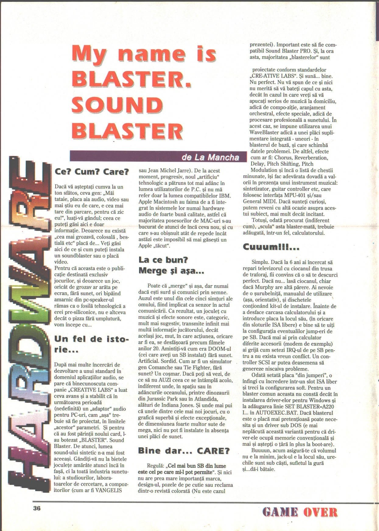 Numărul 2, pagina 38 — My name is BLASTER. Sound Blaster