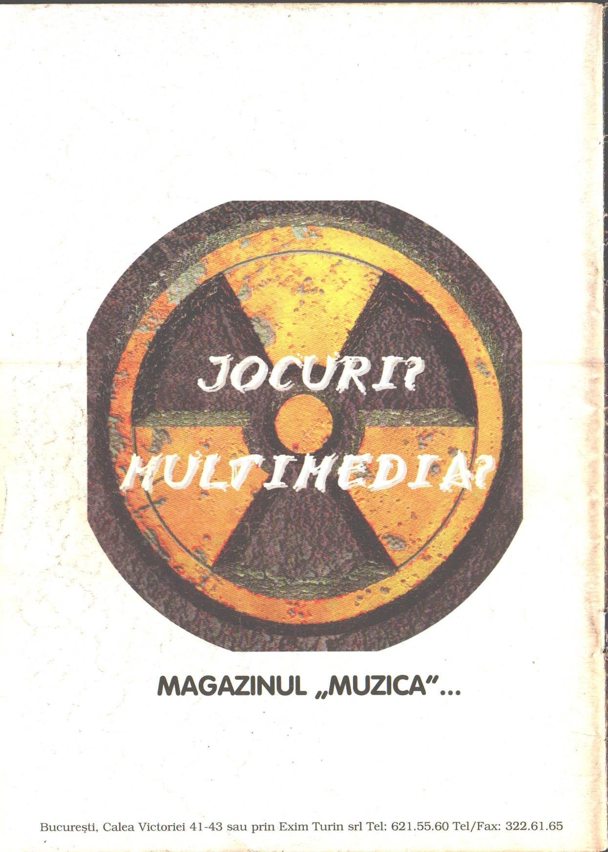 Numărul 2, pagina 52 — Magazinul Muzica (back cover ad)