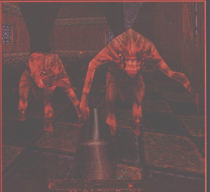 (Dreapta) Fiend, este unul dintre cei mai vicioși monștri din Quake, având prostul obicei de a sări în mare viteză în direcția ta.