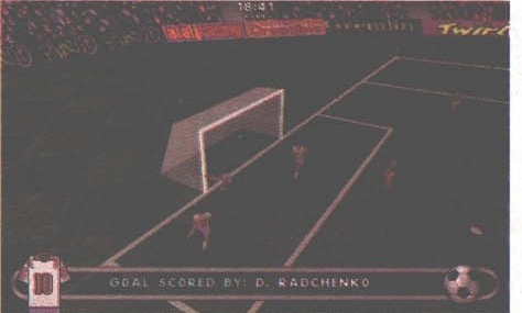 Actua Soccer — reluarea unui gol, „GOAL SCORED BY: D. RADCHENKO"