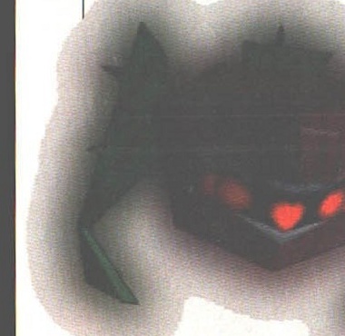 Descent II — a dissolving robot-enemy graphic, decorative motif wrapped by the surrounding column text
