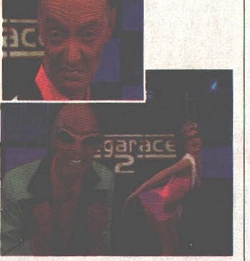 Collage of three photos of the show's host and a dancer, with the MegaRace 2 logo