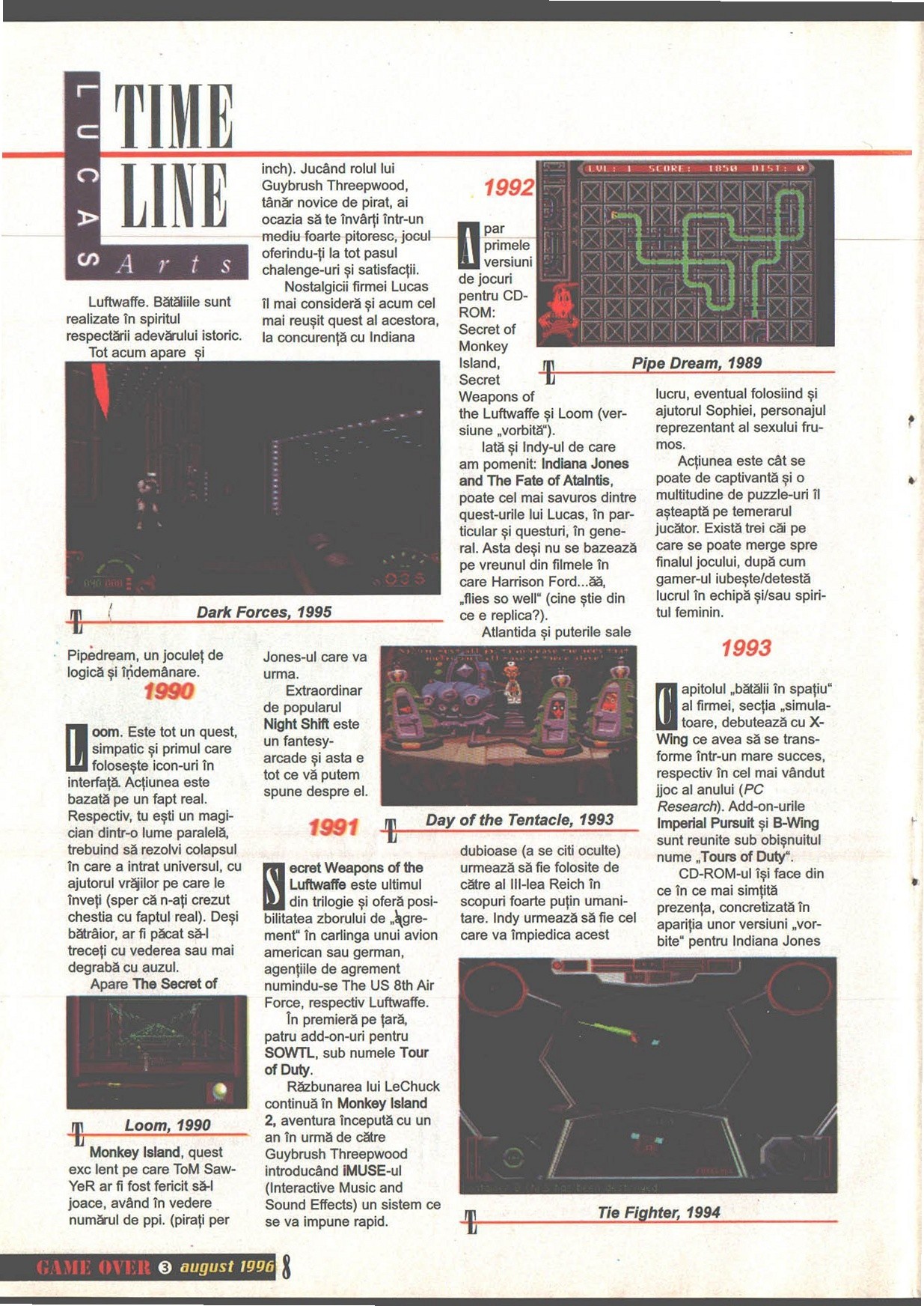 Numărul 3, pagina 10 — Time Line: Lucas Arts