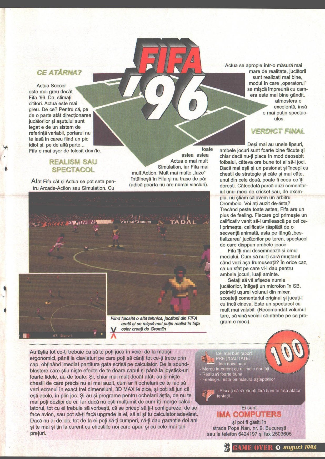 Numărul 3, pagina 25 — Versus: Actua Soccer vs FIFA '96