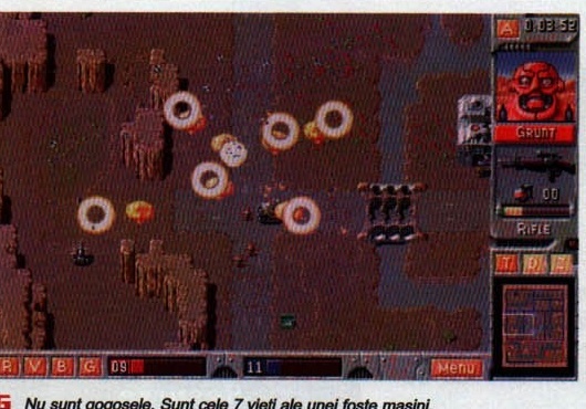 Combat screenshot, captioned: "Nu sunt gogosele. Sunt cele 7 vieti ale unei foste masini."