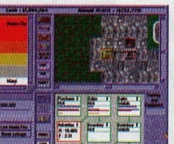 City map and stock-trading screenshot