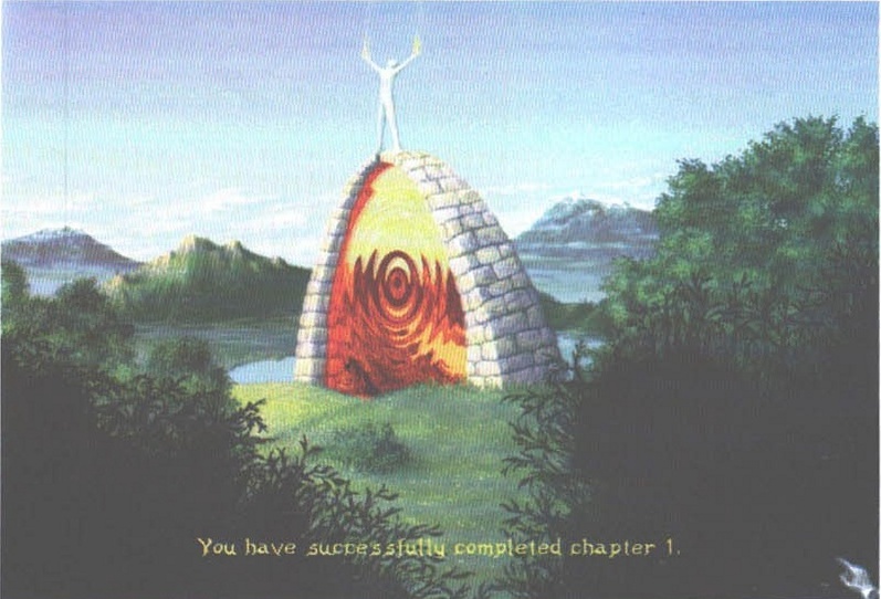 Chapter-completion illustration, captioned: "You have successfully completed chapter 1."