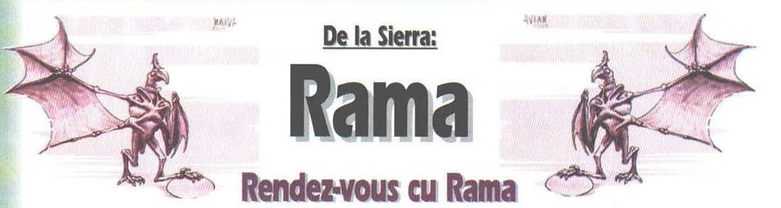 De la Sierra: Rama — Rendez-vous cu Rama title block, flanked by two winged Ramans