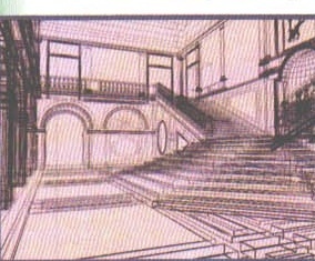 Vedere wireframe OMNI-3D a scării palatului