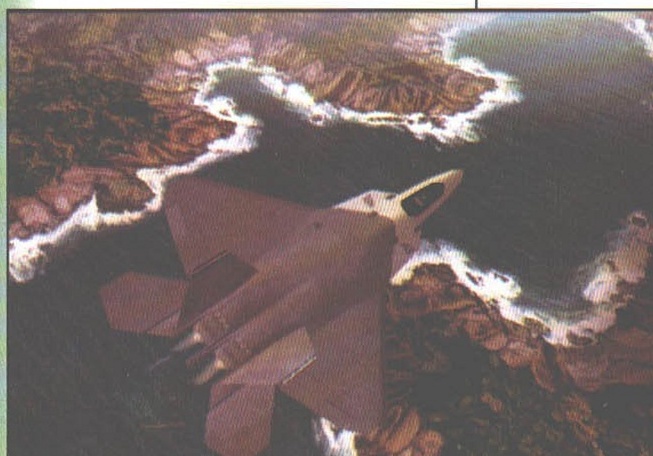 F-22 Lightning II deasupra unui scenariu de coastă