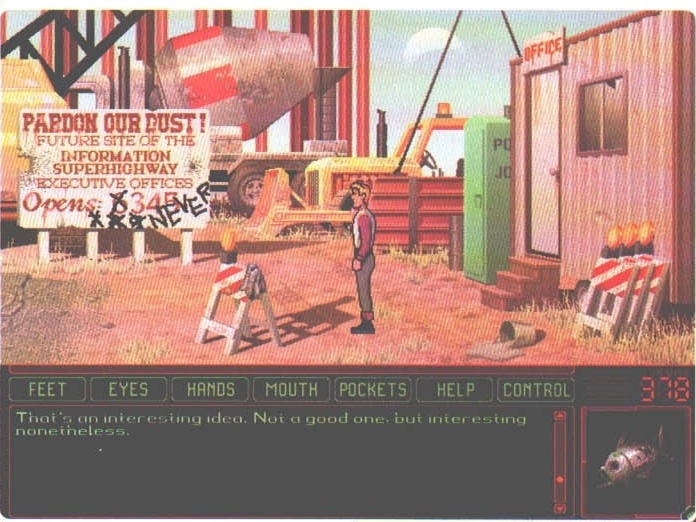 Șantierul 'Information Superhighway Executive Offices' — 'PARDON OUR DUST!'