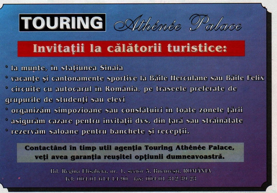 Touring Athénée Palace — reclamă