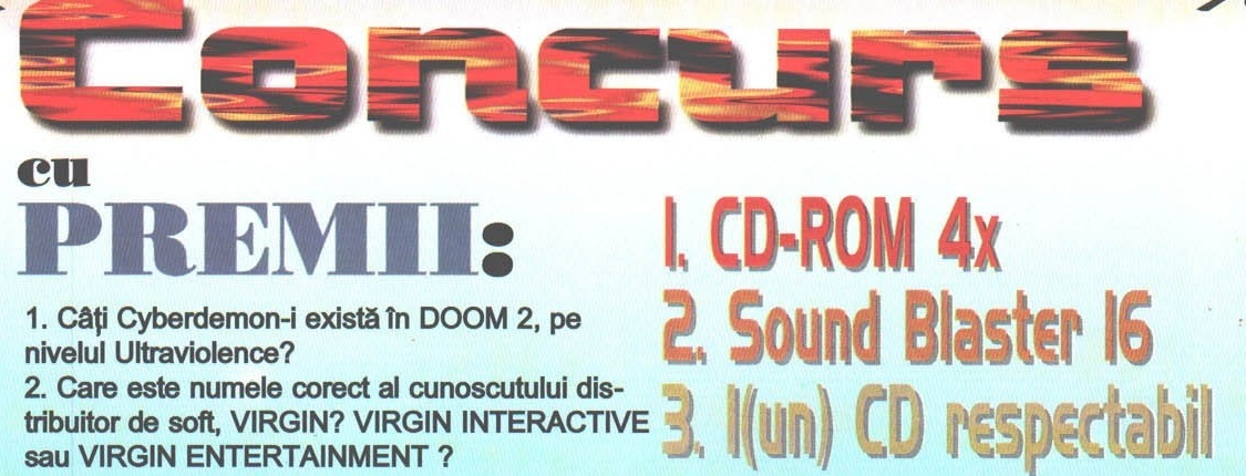 Concurs cu premii — întrebările și premiile