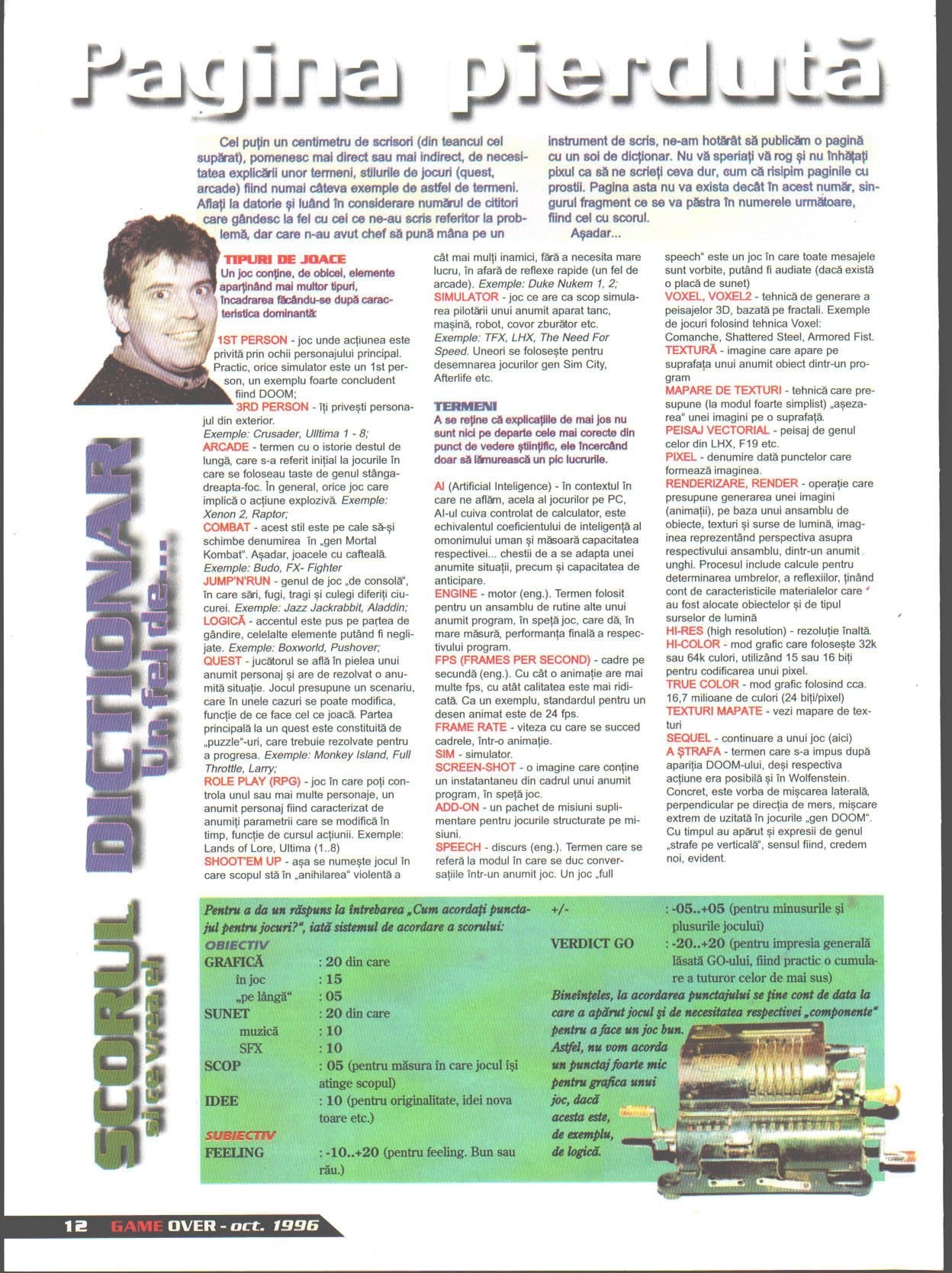 Numărul 4, pagina 14 — Pagina pierduta (dictionar & scorul)