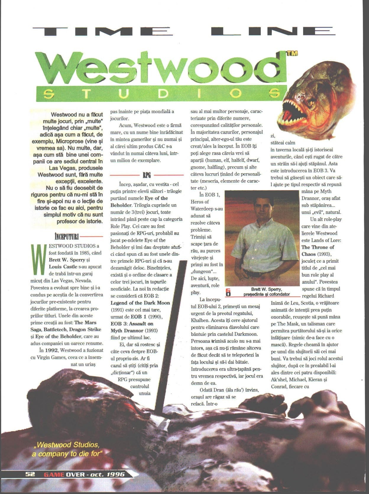 Numărul 4, pagina 54 — TIME LINE: Westwood Studios