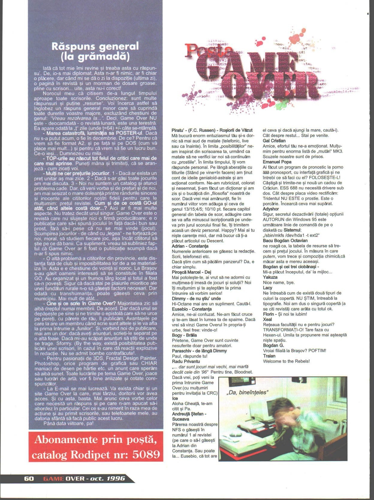 Numărul 4, pagina 62 — Posta GAME OVER