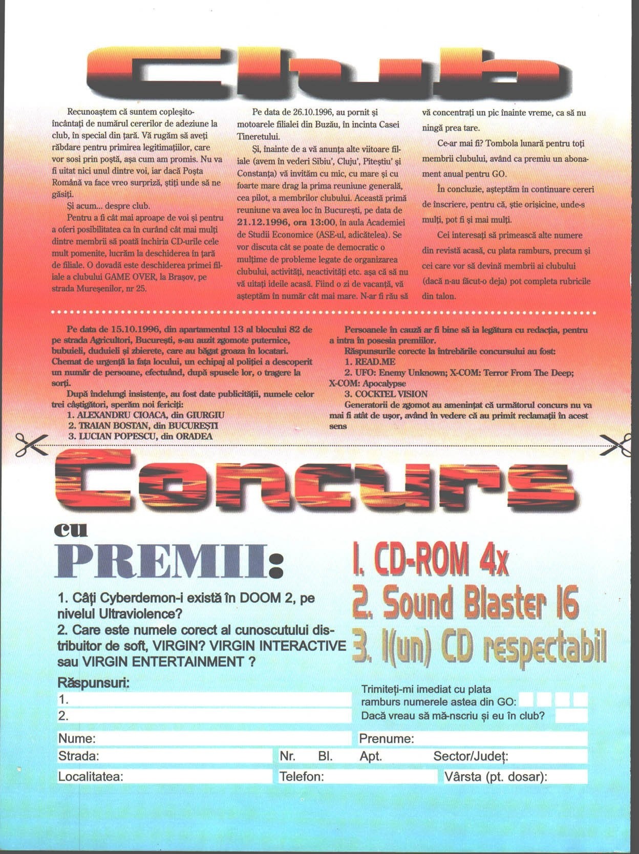 Numărul 4, pagina 64 — Club & Concurs cu premii