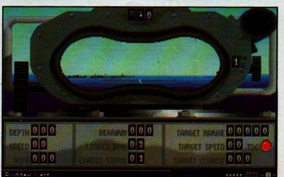 Silent Service 2 - vizorul periscopului și panoul de date