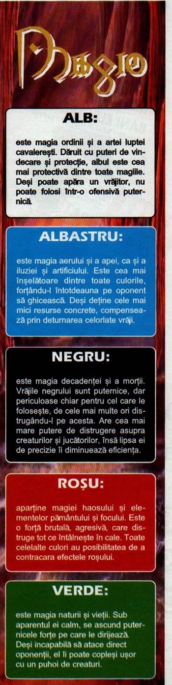 Caseta „Magic" cu cele cinci culori de Mana