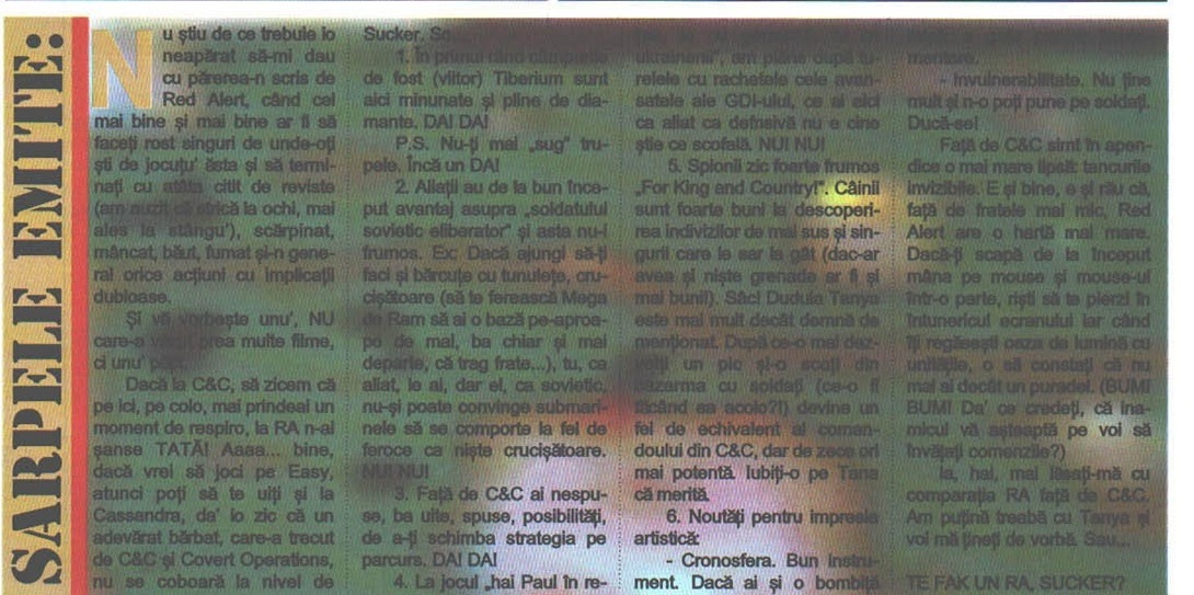 Caseta „ȘARPELE EMITE:"