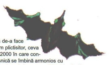 Ilustrație decorativă: creatura zburătoare (pagina înfășoară textul în jurul ei, așa că decupajul prinde și câteva rânduri de coloană)