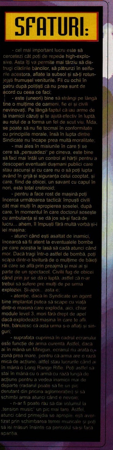 Caseta laterală „SFATURI:"