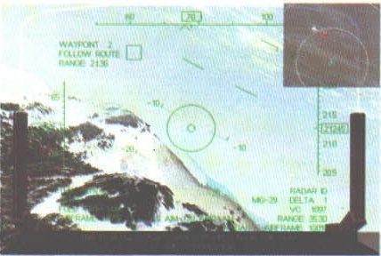 WAYPOINT 2 / FOLLOW ROUTE: un MiG-29 prins pe radar deasupra munților înzăpeziți