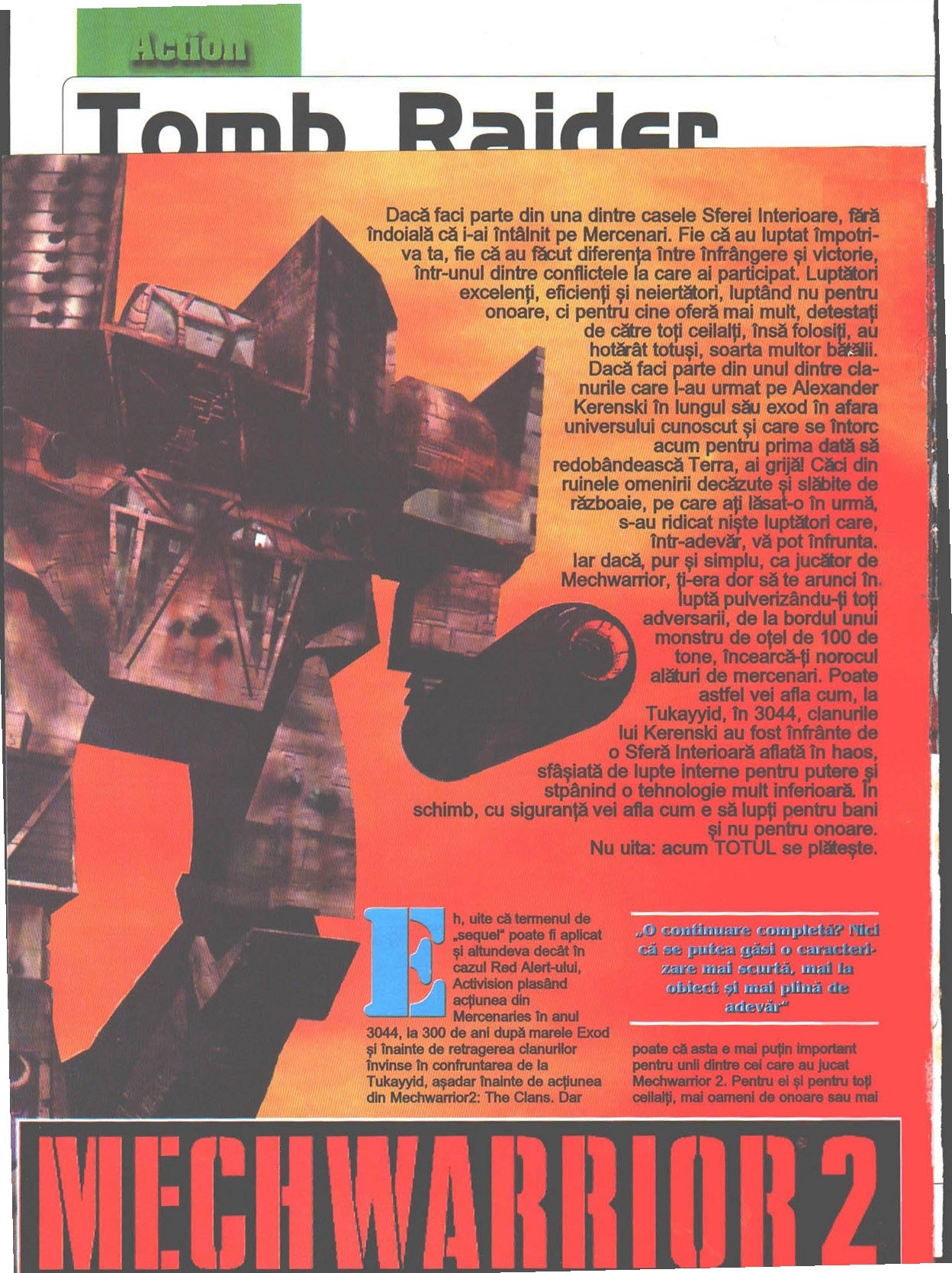 Numărul 5, pagina 50 — MechWarrior 2: Mercenaries