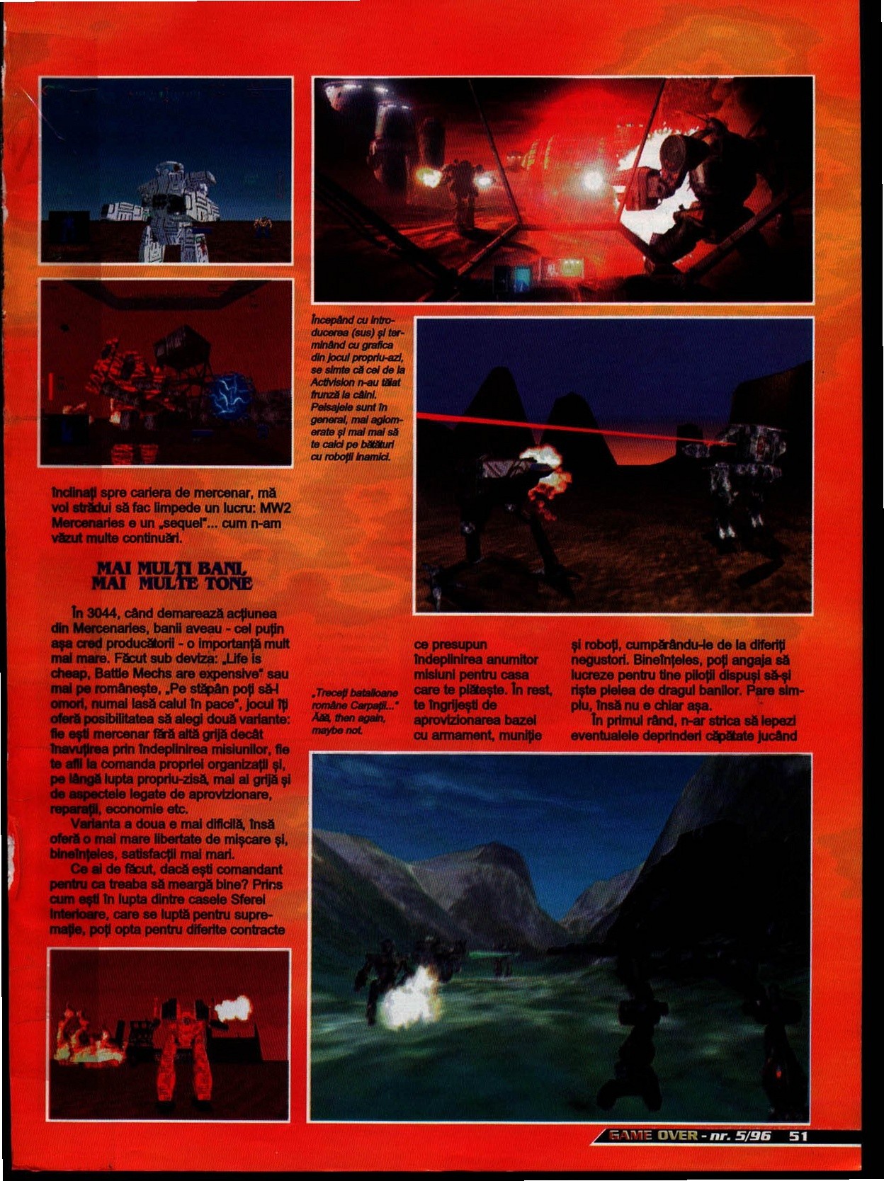 Numărul 5, pagina 51 — MechWarrior 2: Mercenaries