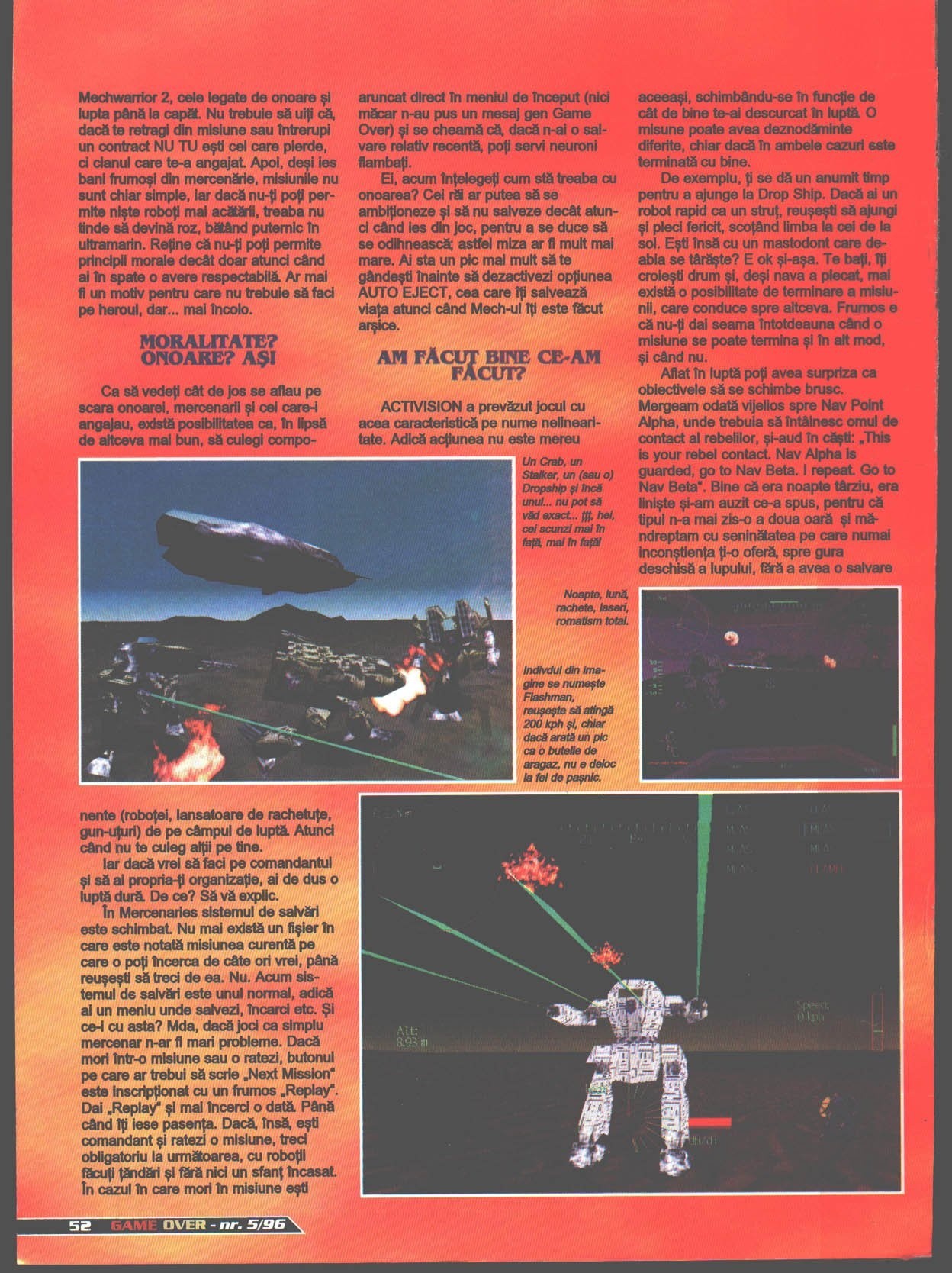 Numărul 5, pagina 52 — MechWarrior 2: Mercenaries