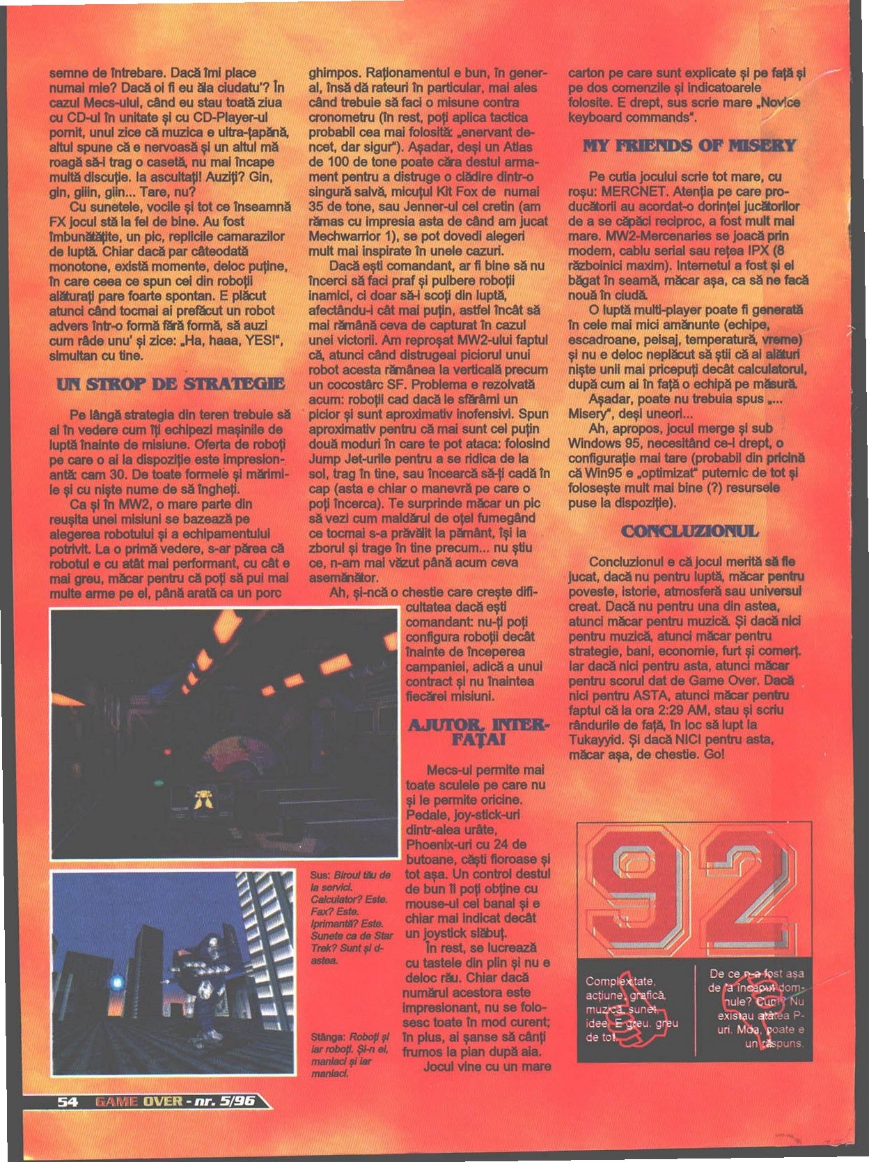 Numărul 5, pagina 54 — MechWarrior 2: Mercenaries