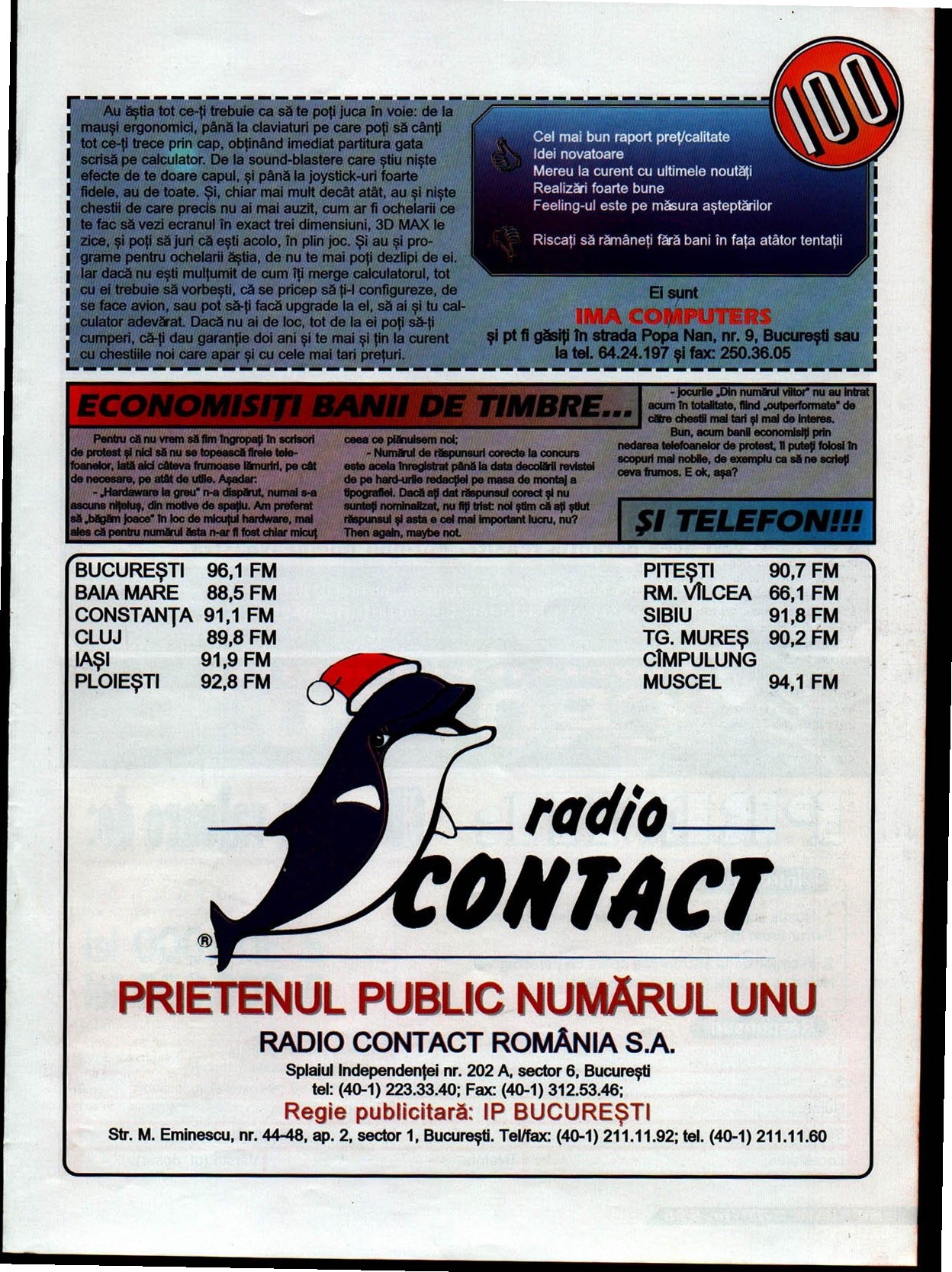 Numărul 5, pagina 61 — Economisiti banii de timbre... (& reclame IMA Computers, Radio Contact)