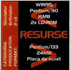 Caseta CATEGORIA / PRODUCĂTOR / FORMAT + RESURSE (configurația minimă WIN95 și cea recomandată)