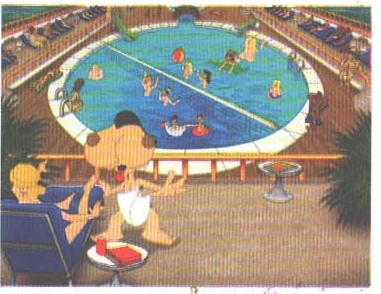 Cadru din joc: piscina vaporului, văzută de pe șezlong