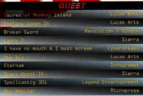 Tabelul categoriei QUEST