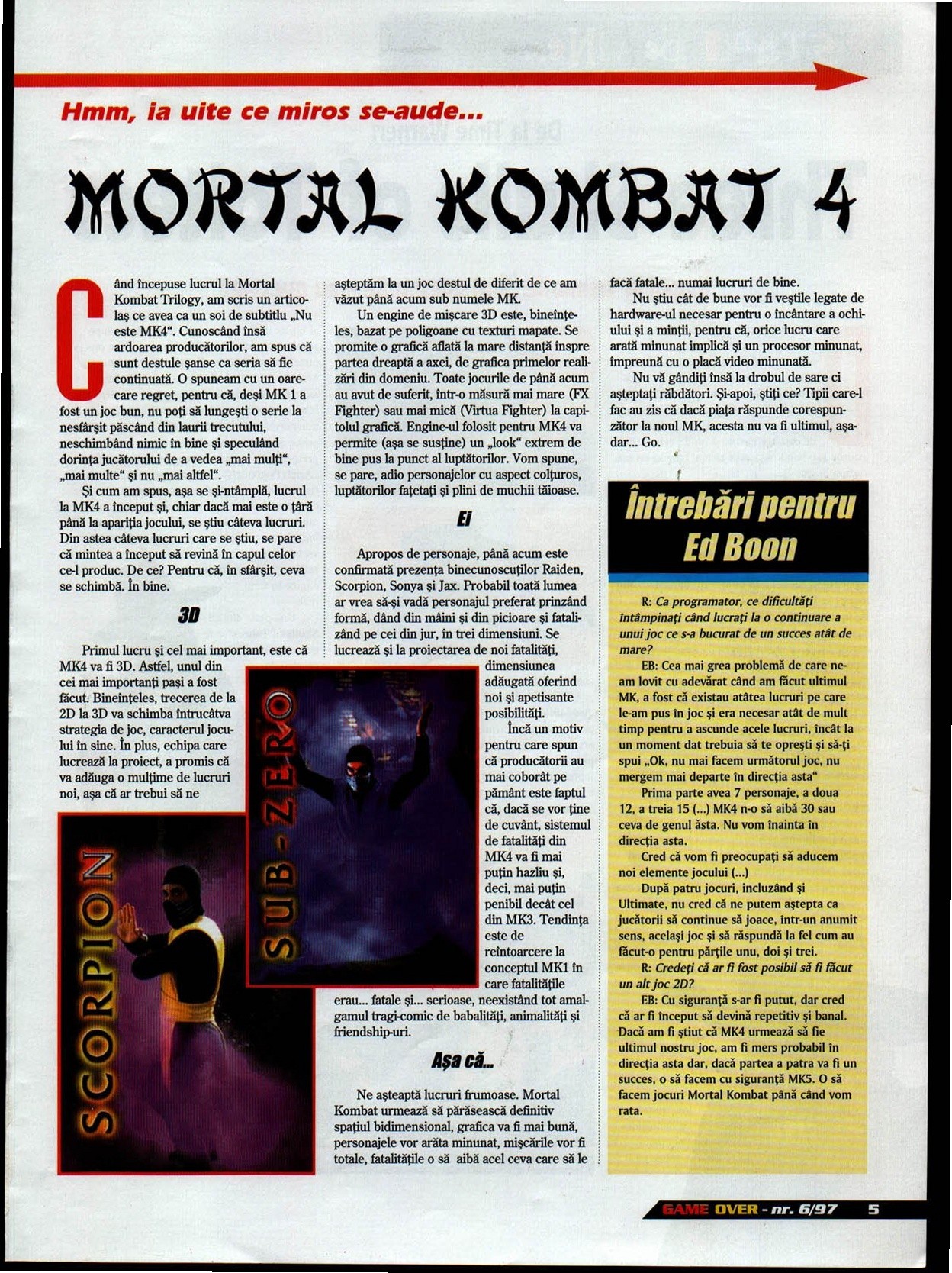 Numărul 6, pagina 7 — Mortal Kombat 4