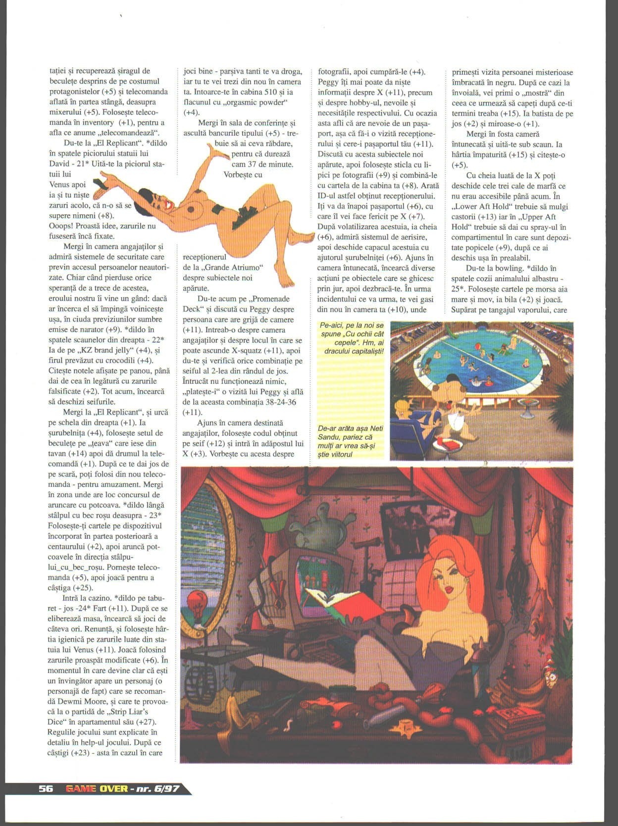 Numărul 6, pagina 58 — Leisure Suit Larry 7: Love For Sail — Soluție (mai mult decât) completă