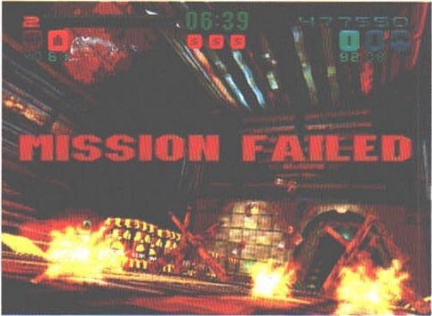 Captură: ecranul MISSION FAILED