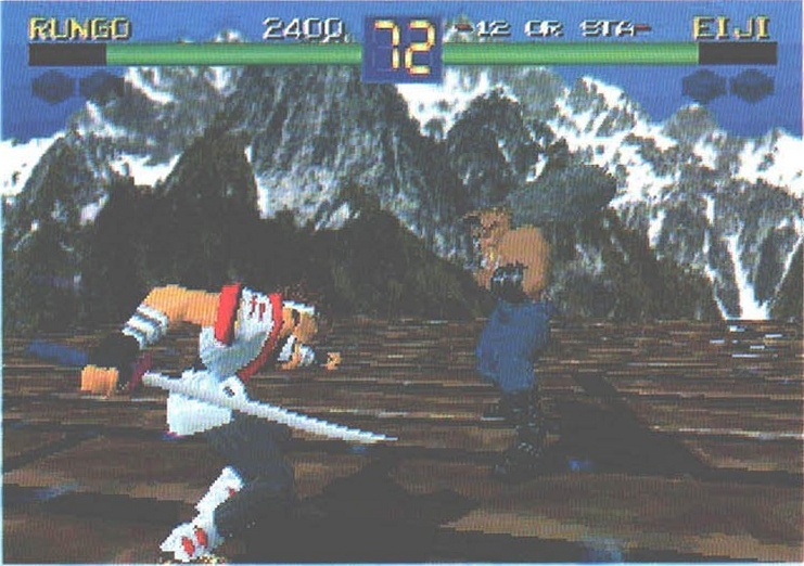 Captură din Battle Area Toshinden: RUNGO contra EIJI
